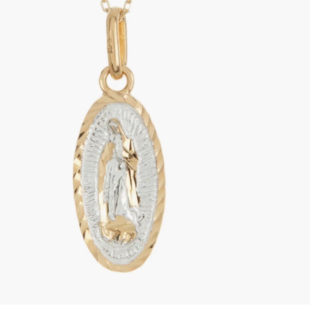 Argento Vivo Two-Tone Faith Medallion Pendant